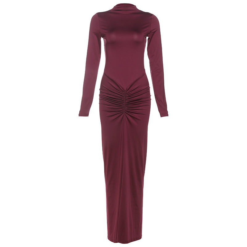 Women's Sexy Slimming Beam Waist Solid Color Dresses