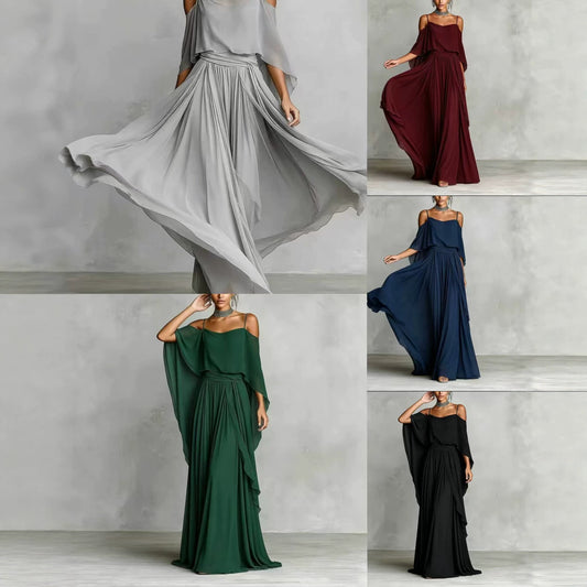 Effect Cold-shoulder Sleeveless Solid Color Minimalist Dress