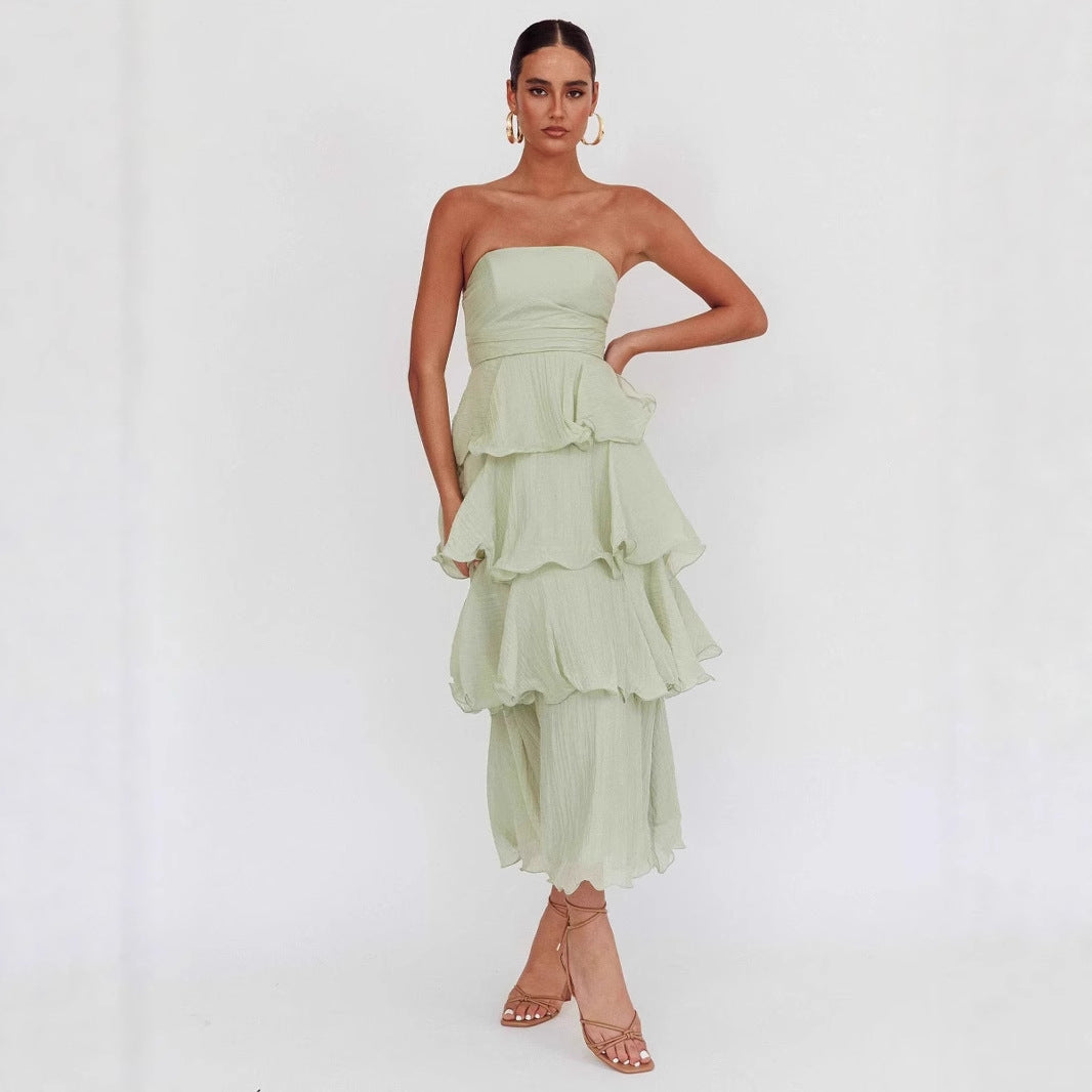 Women's Fishbone Sexy Fashion Tube Backless Cake Dresses