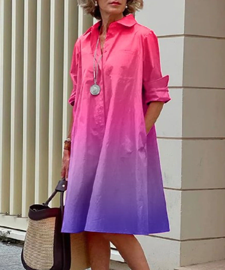 Women's Patchwork Contrast Color Casual Elegant Dress