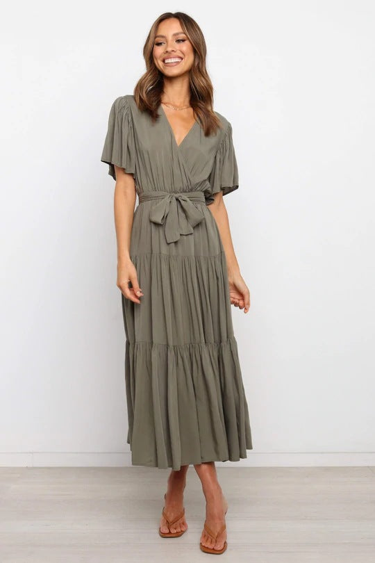 Glamorous Printed Sleeve Long Dress Bohemian Dresses