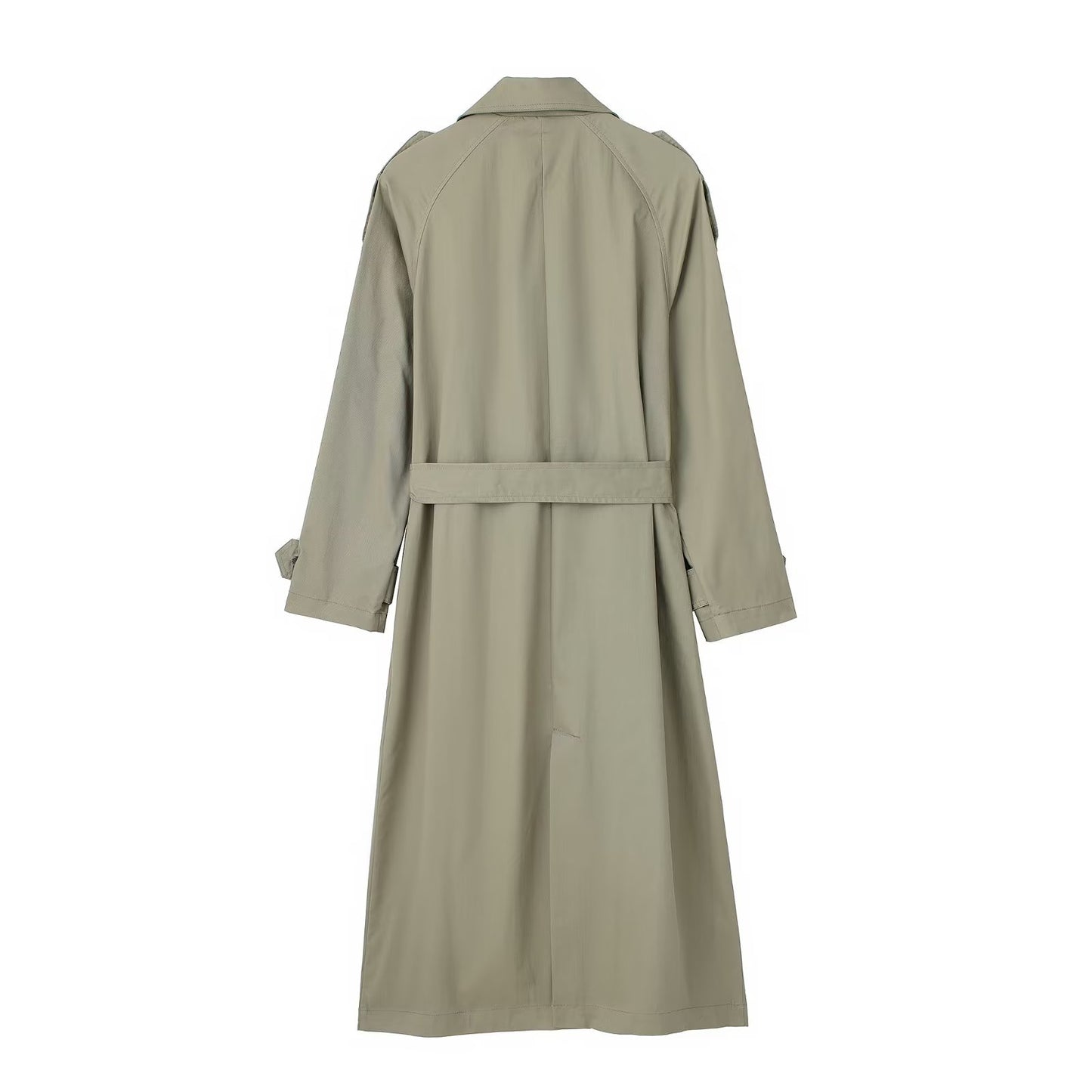 Women's Lapel Long Sleeve Double Breasted Belt Large Faux Coats