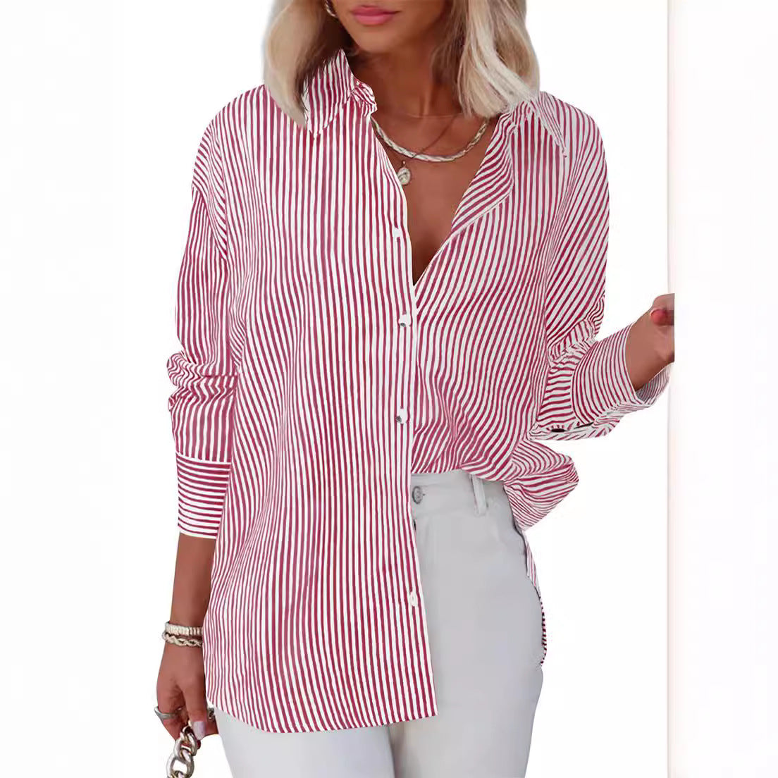 Women's Button Shirt Classic Long Sleeve Fashion Collar Blouses