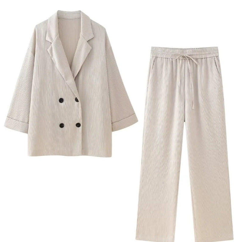 Women's Versatile Unique Ruffled Casual Trousers Suits