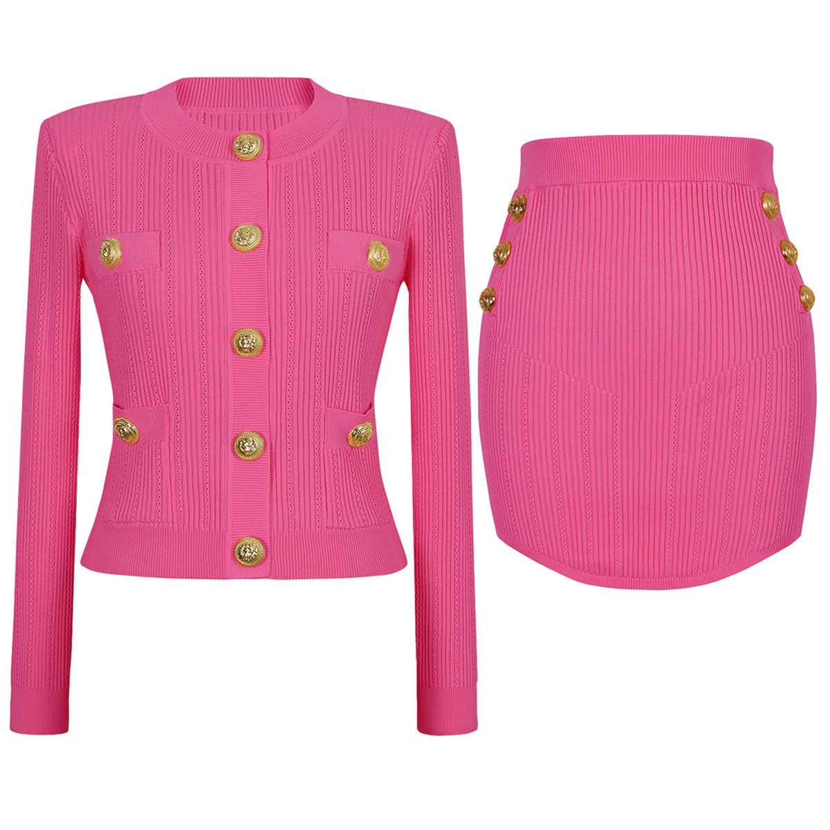 Women's Quality Fashionable Knitted Half-length Outfit Suits