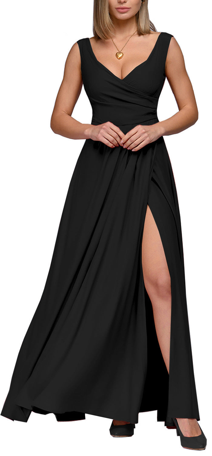 Summer Solid Color Sleeveless Waist Dress Dresses