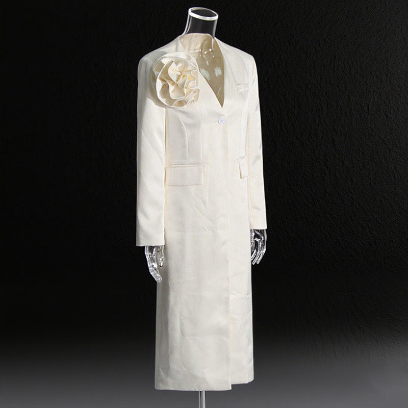 Style Design Windbreaker Three-dimensional Flower Patchwork Coats