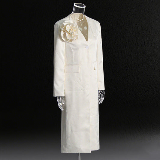 Style Design Windbreaker Three-dimensional Flower Patchwork Coats