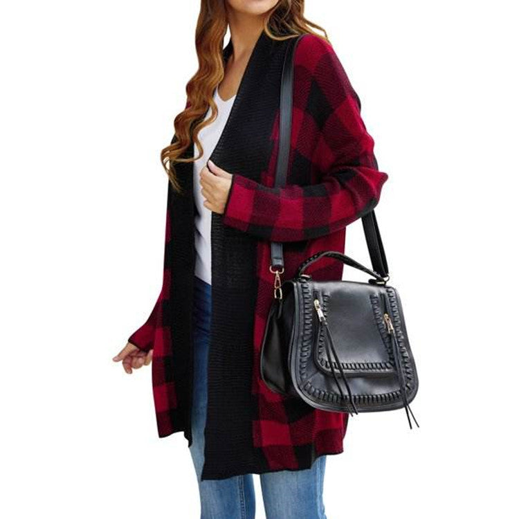 Classy Graceful Women's Plaid Loose Casual Sweaters