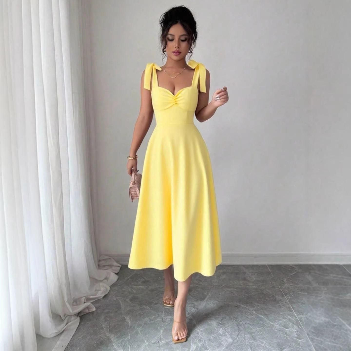 Women's Elegant Solid Color Strap Formal Dress
