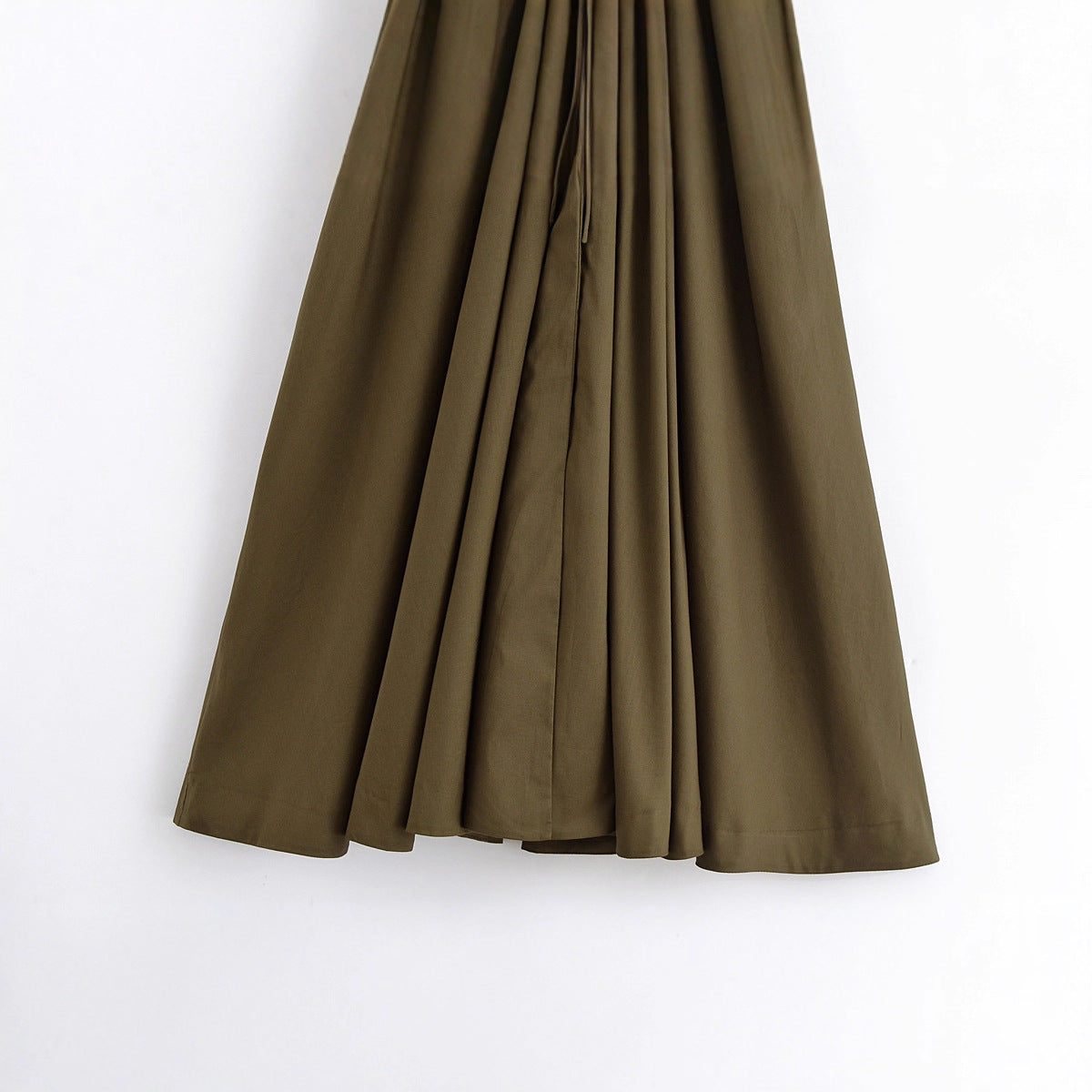 Women's Pullover Pleated Draping Shoulder Sleeve Midi Dresses
