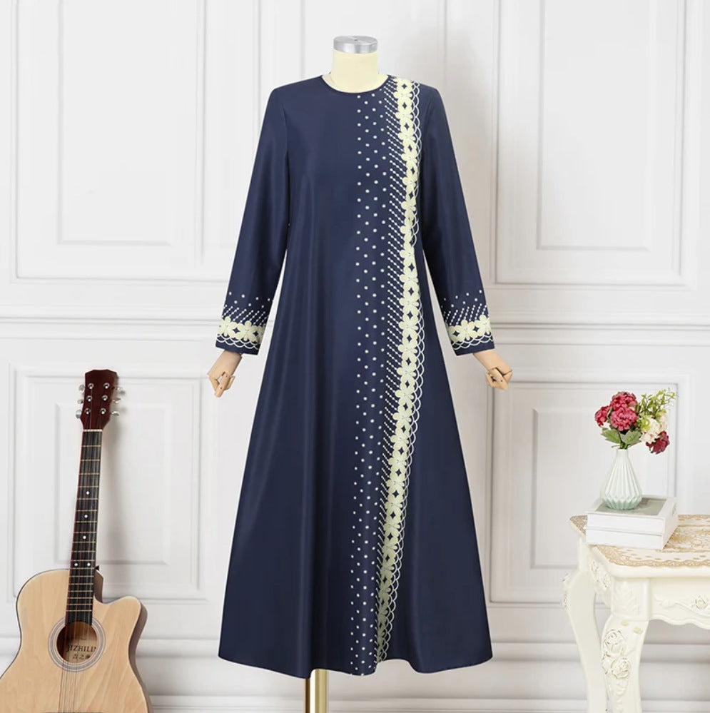 Positioning Print Fashionable Elegant Long Sleeve Dress