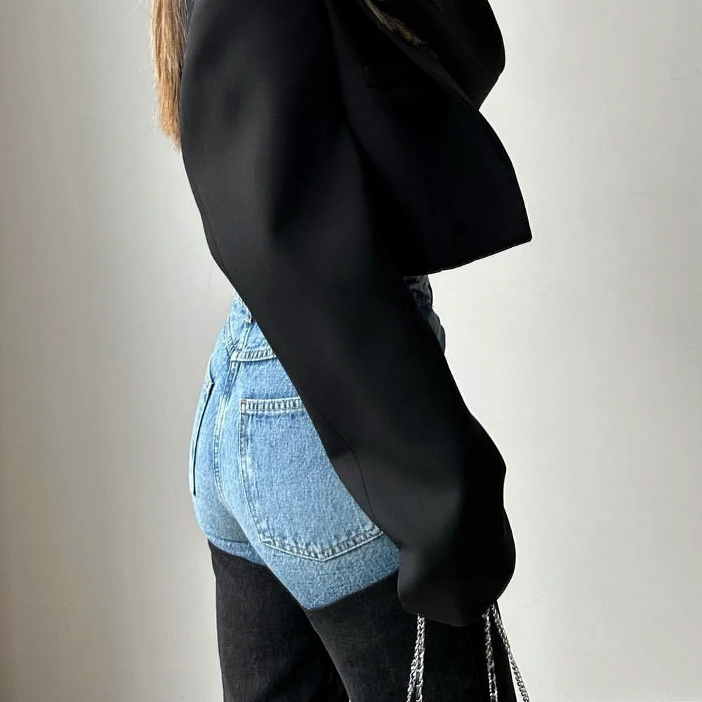 Women's Spring Fashion Casual Contrast Color Stitching Jeans