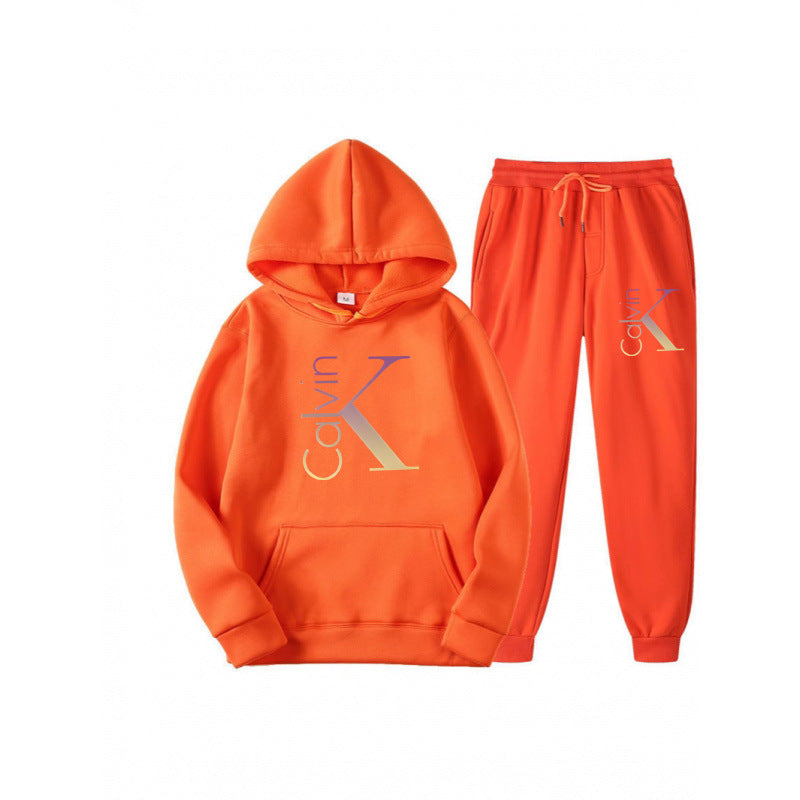 Hooded Sweatshirt Sports Two-piece Set Gradient Letter Suits