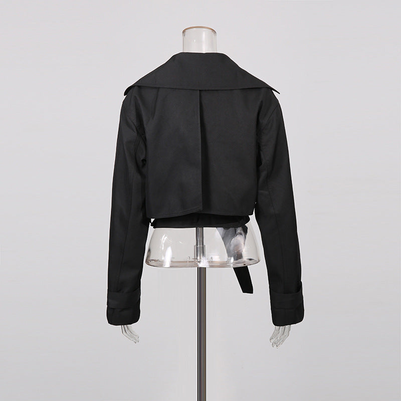 Women's Style Temperament Long Sleeve Solid Color Coats