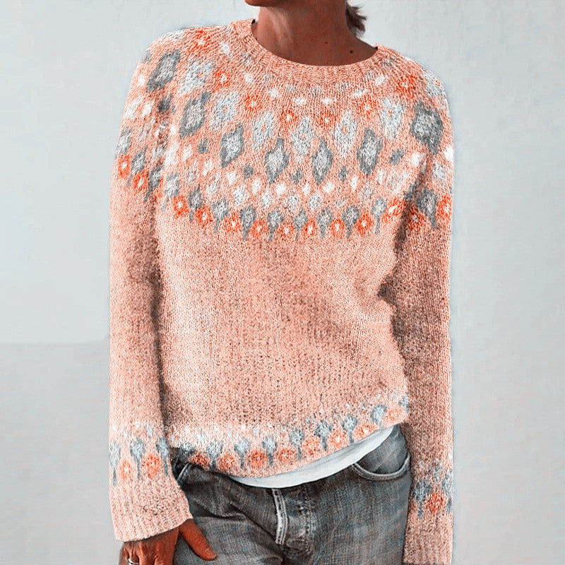 Women's Round Neck Multicolor Loose Fashion Pullover Sweaters