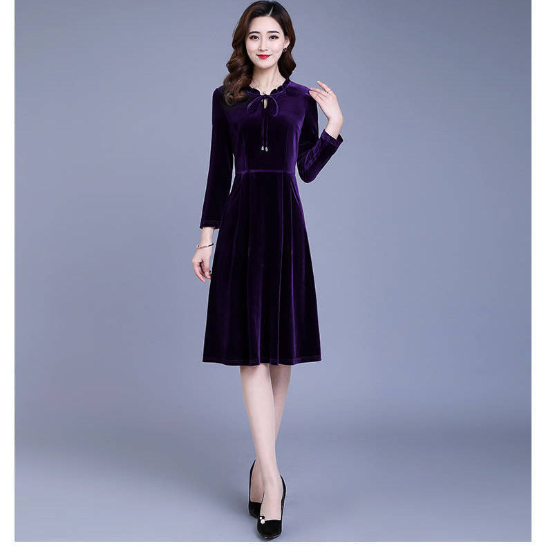 Spring Large Loose Slimming Retro Temperament A- Dress