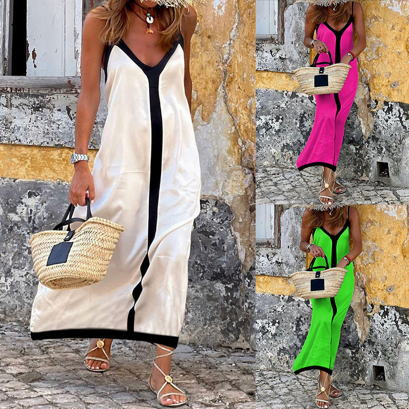 Women's Summer Fashion Sling Mid-length Vacation Style Dress