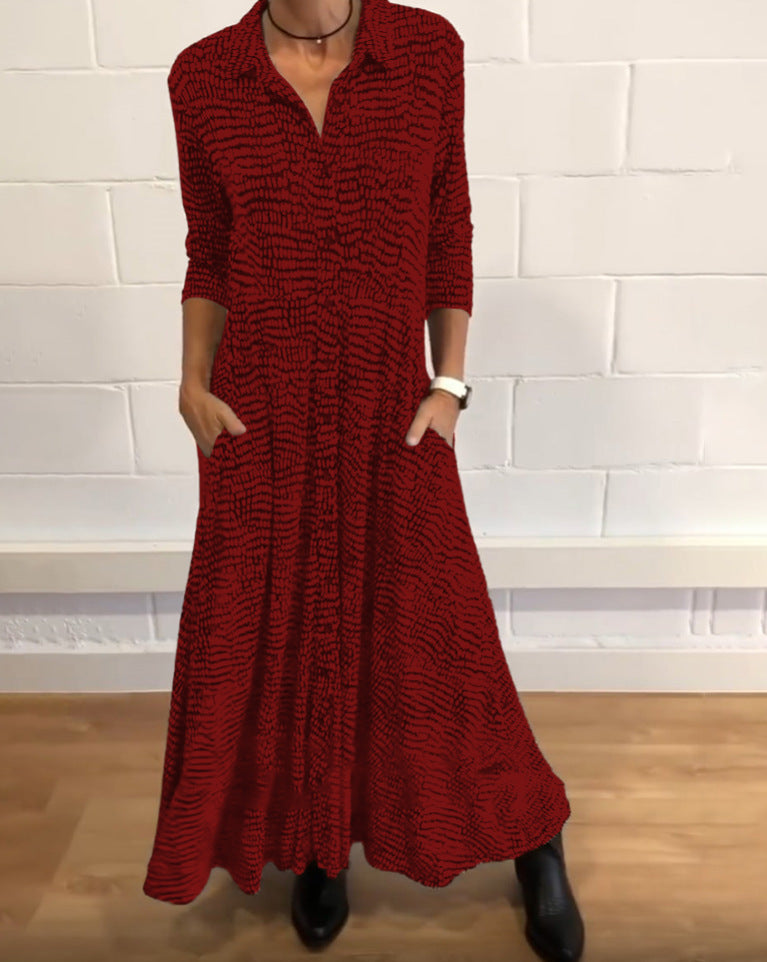 Women's Fashion Printed Long Sleeve Dress Dresses