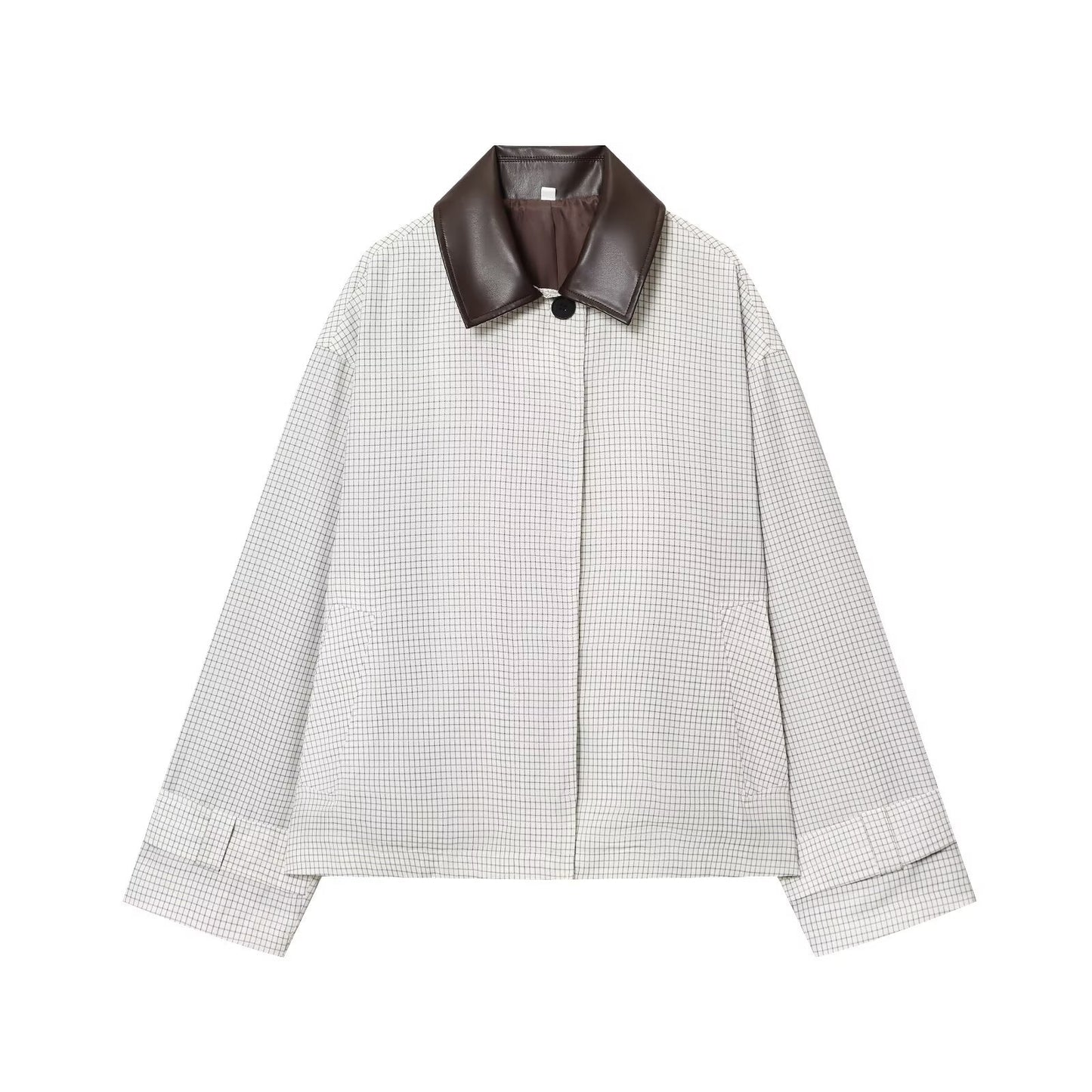 Women's Fashion Casual Leather Collar Trench Coats