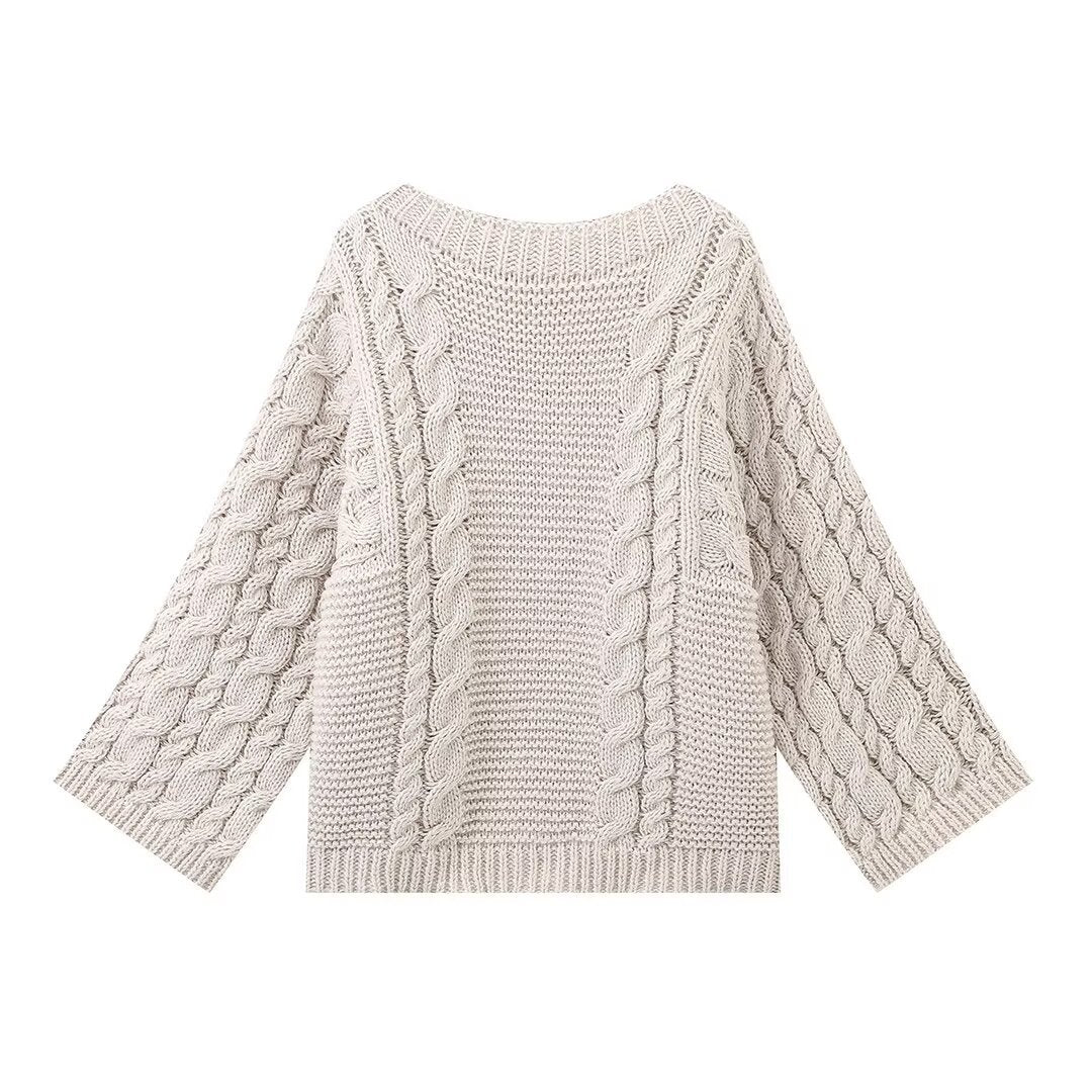 Women's Graceful Unique Pullover Long-sleeved Knitted Sweaters
