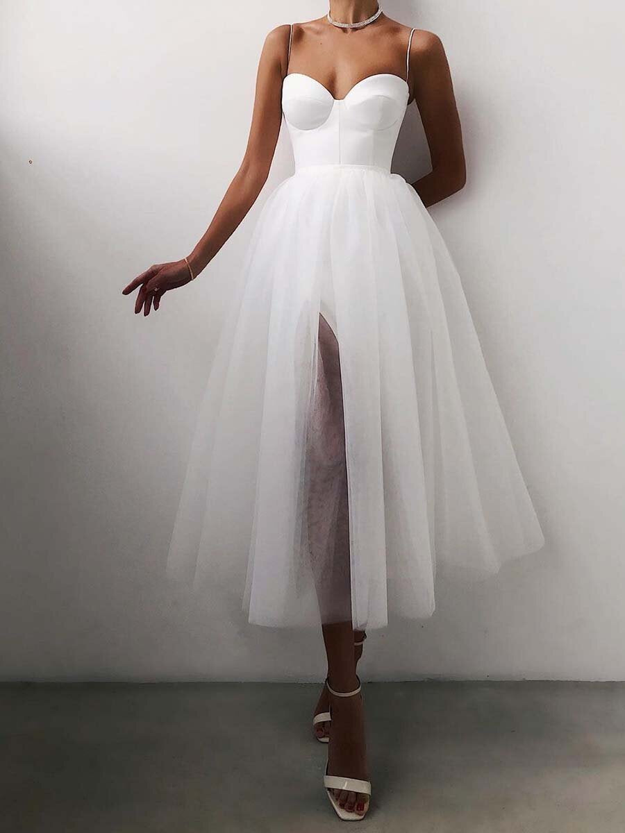 Women's Cool Versatile Straps Tulle Dress Wedding Dresses