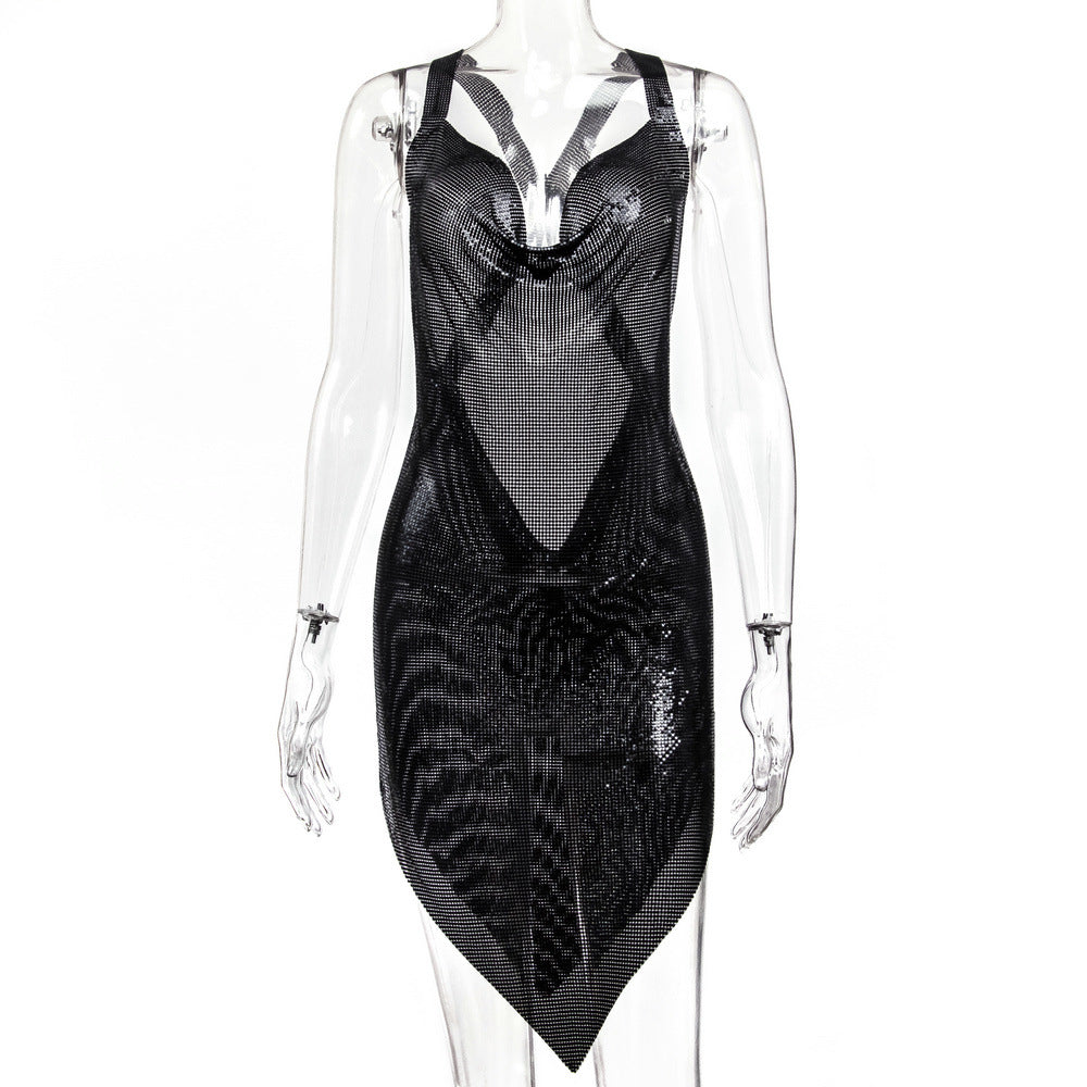 Backless Metal Strap Dress Nightclub Sexy Dresses