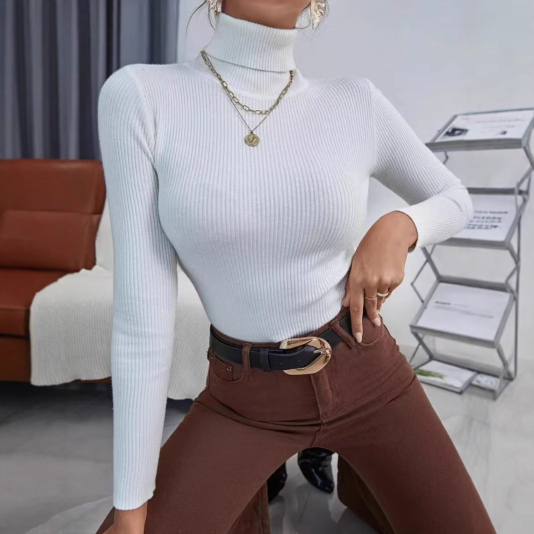 Charming Women's Turtleneck Long Sleeve Bottoming Sweaters