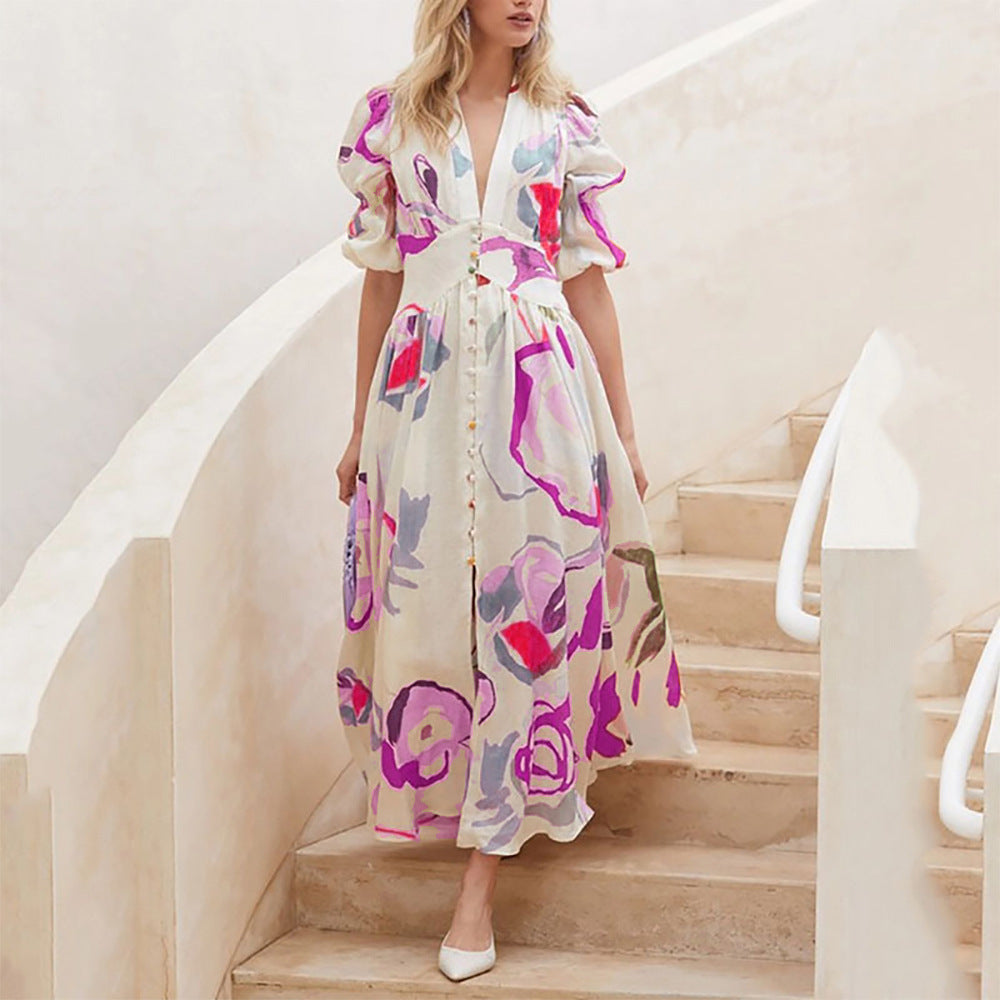 Women's Spring Beach Dress Slim Fit Large Clothing