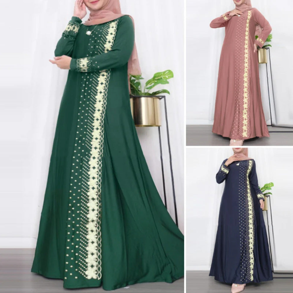 Positioning Print Fashionable Elegant Long Sleeve Dress