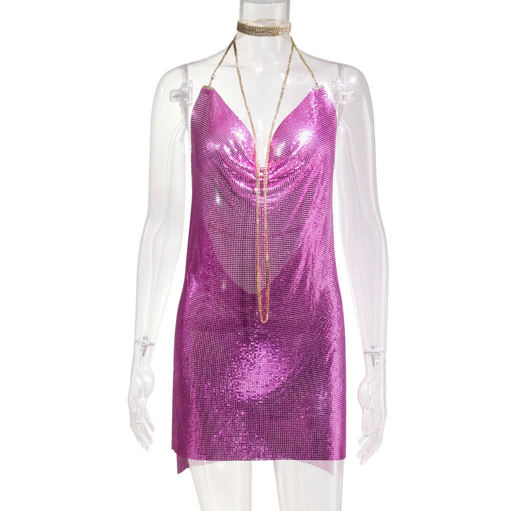 Women's Metal Sequins Sexy Sweet Spicy Style Dress Dresses