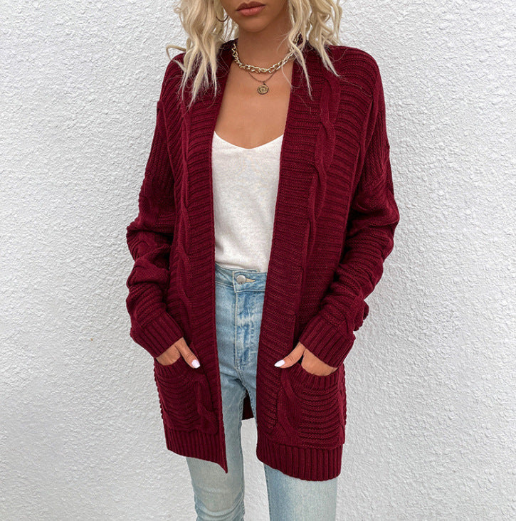 Women's Twist Knit Mid-length Twisted String Women's Sweater