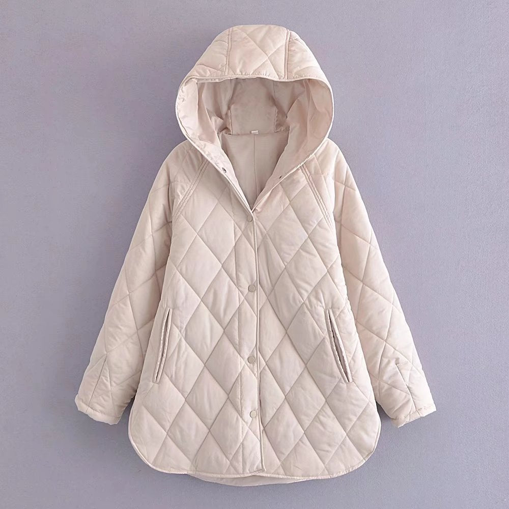 Women's Autumn Hooded Home Leisure Loose Cotton Coats