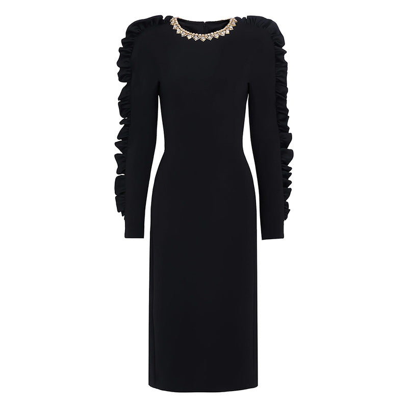 Fashionable Stringy Seedge Three-dimensional Decoration Long Dresses