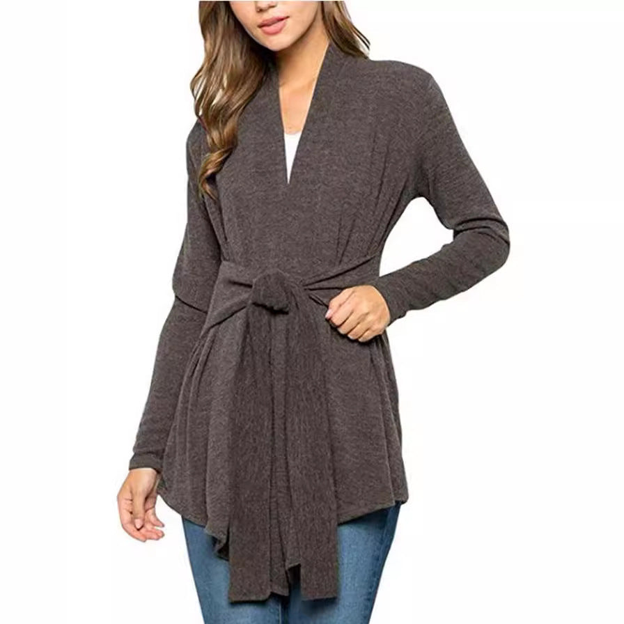 Innovative Graceful Women's Long Sleeve Tied Women's Sweater