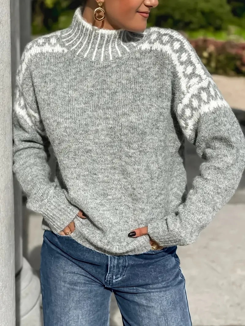 Women's Fashionable Casual Style Design Pattern Loose Women's Sweater