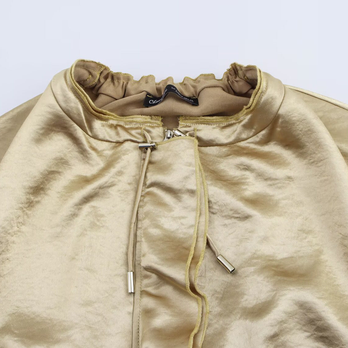 Women's Spring Laminated Decoration Silk Satin Texture Blouses