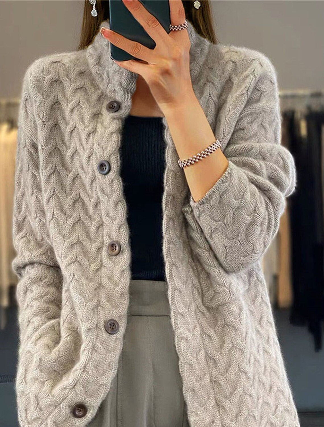 Women's Pure Bottoming Twist Knit Korean Style Tops