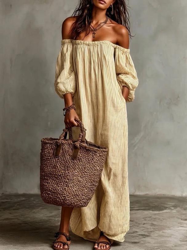 Classic Women's Summer Striped Elegant Casual Dress
