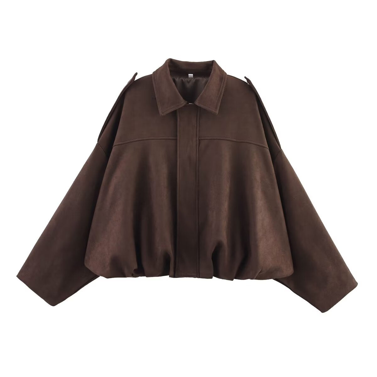 Women's Suede Texture Lapel Loose Bomber Jackets