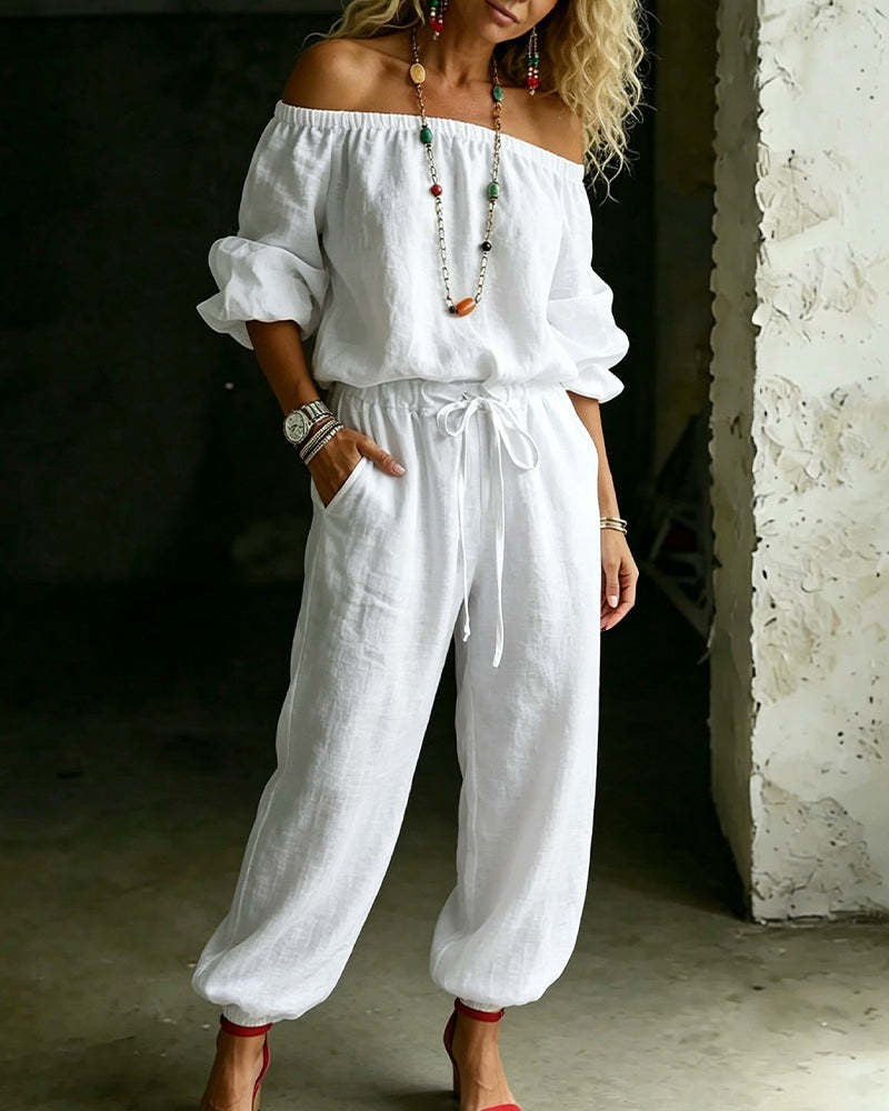 Casual Creative Classy Drawstring Jogger Two-piece Tops