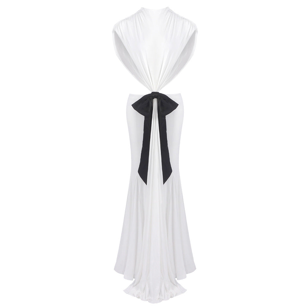 Dress Deep V Black Diamond Waist Dresses