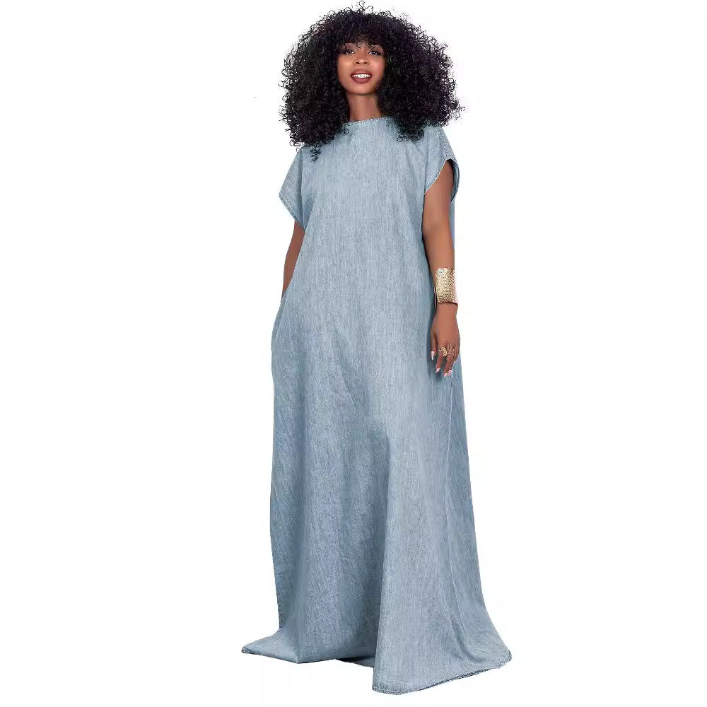 Denim Dress Retro Loose Deep Backless Dresses