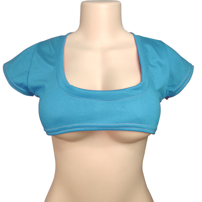 Women's Two-dimensional Pure Color Half Milk T-shirt Cute Blouses