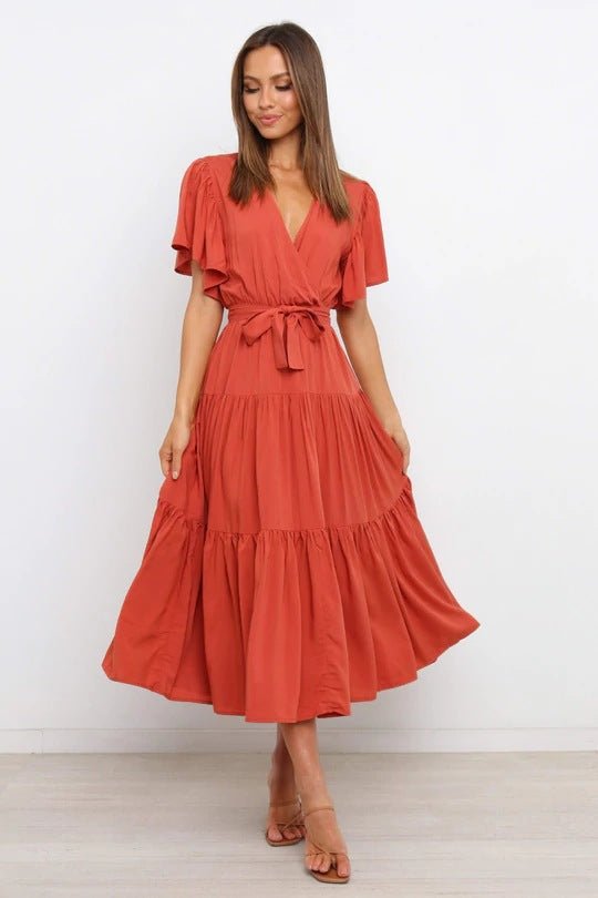 Glamorous Printed Sleeve Long Dress Bohemian Dresses