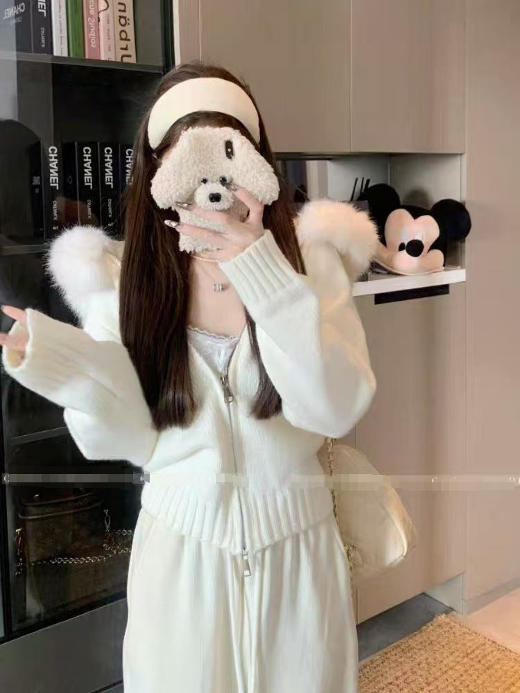 Women's Thickened Hooded Large Fur Collar Fashionable Women's Sweater