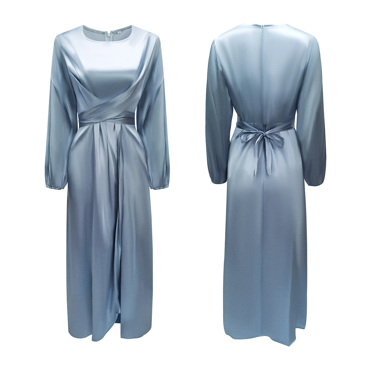 Women's Soft Waist Urban Style Satin Long Dress