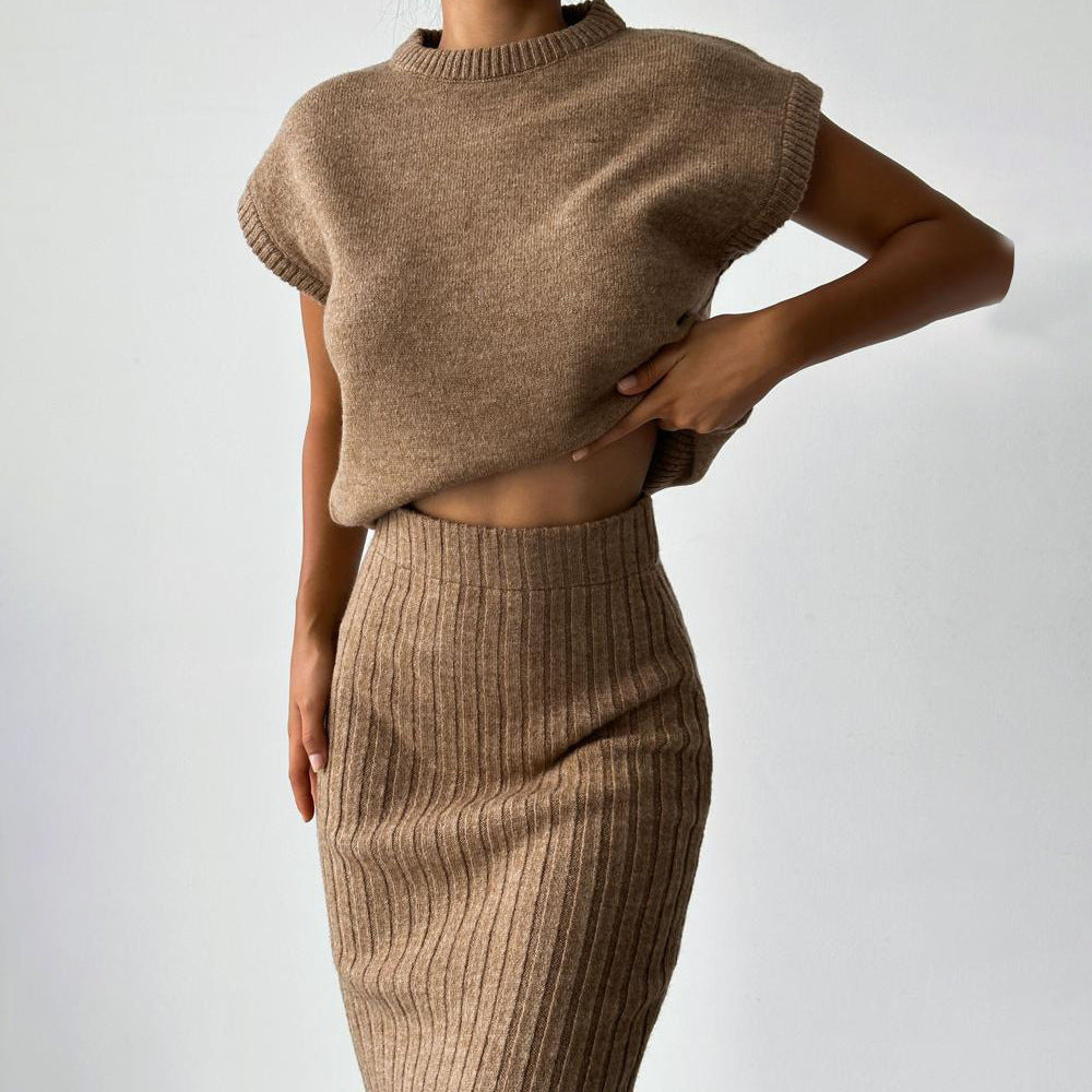 Women's Sleeveless Pullover Slim Fit Long Dress Sweaters