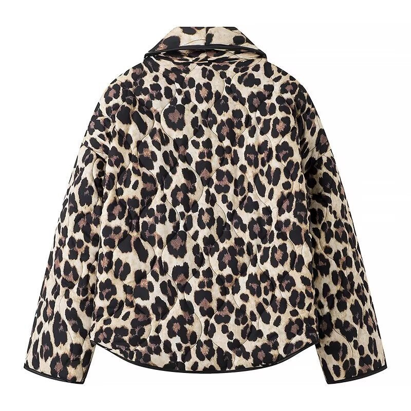 Women's Winter Vintage Leopard Print Printed Flower Coats