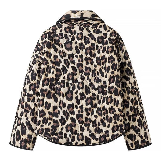 Women's Winter Vintage Leopard Print Printed Flower Coats